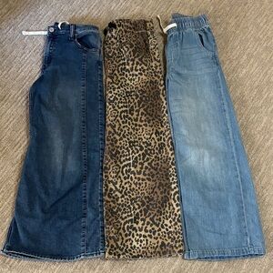 GAP Kids Jeans and Leopard Print Pants - Blue and Brown
